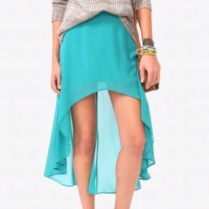 🆕 F.21 Teal Asymmetric Skirt NWOT